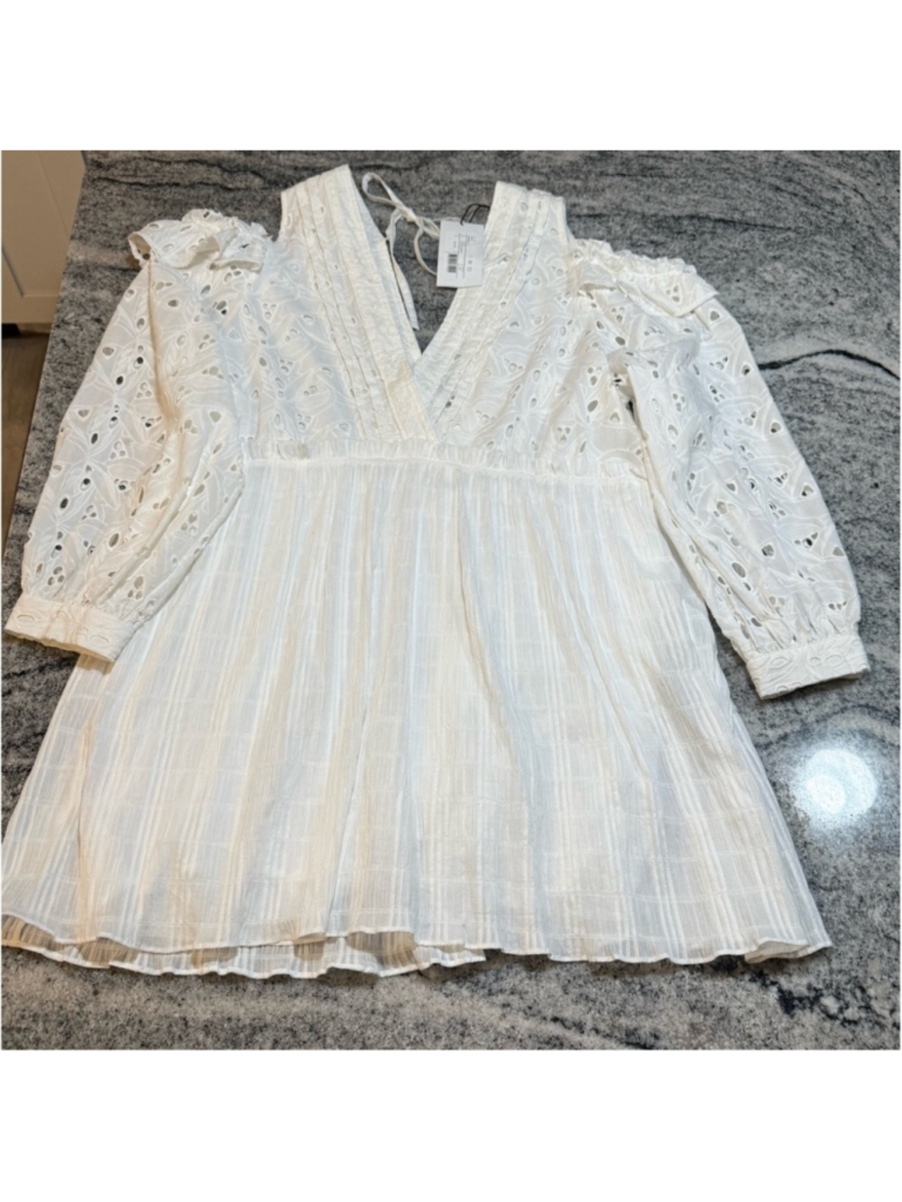 IRO Meila White Eyelet Dress Mini - Picture 6 of 9